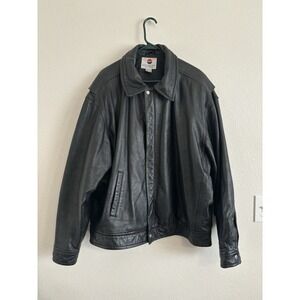 Vintage 90's Pepsi Genuine Leather Jacket Black XL